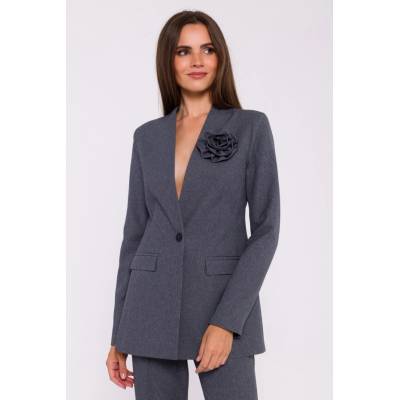 Stylove S370 Kvetinová bunda sivá