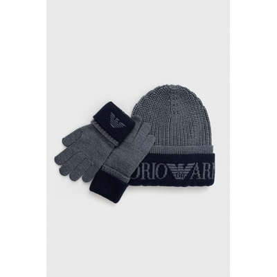 Emporio Armani Детски шапка и ръкавици Emporio Armani в сиво (407527.3F489)