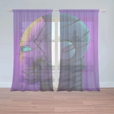 Sablio Záclony Iron Man Helma na fialovej: 2ks 150x250cm