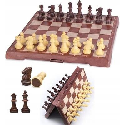 MAGNETICKÝ ŠACH SKLADACÍ 25X25 CM CESTOVNÝ SET KUFOR FILC NA CESTY