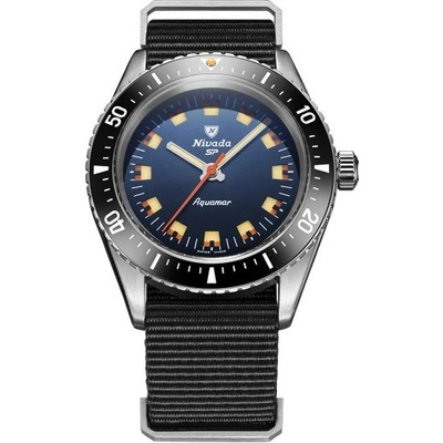 Nivada Grenchen Aquamar Blue - Black Nato Strap