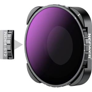 NEEWER Variable ND64-ND512 Filter Compatible with GoPro Hero 13, Hero12, Hero11, Hero10, Hero9, 5-9 f-stops ND filter with multi-layer coating, HD optical glass and slim frame - FL-87 (FL-87)