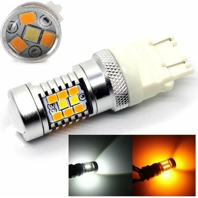 Rabel P27/7W 3157 dual color 28 smd 2835 oranžova bila