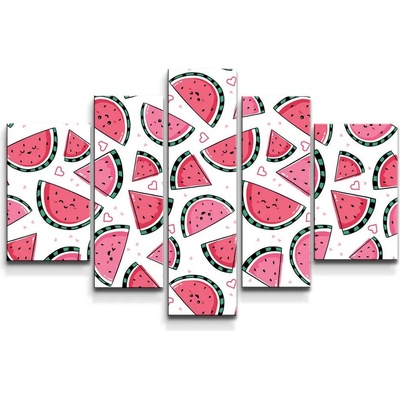Sablio Obraz - 5-dílný Vodný melón - 125x90 cm