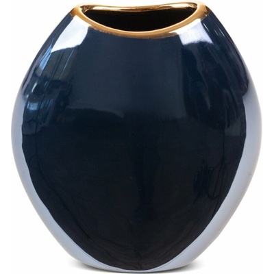 EUROFIRANY KERAMICKÁ VÁZA AMORA 14X7X16 CM TMAVOMODRÁ