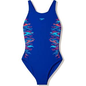 Speedo Детски бански костюм Speedo Kid's Placmement Muscleback Swimsuit - Night Watch / Hyper Teal - размер 116 (EU) (750-1573-0711)