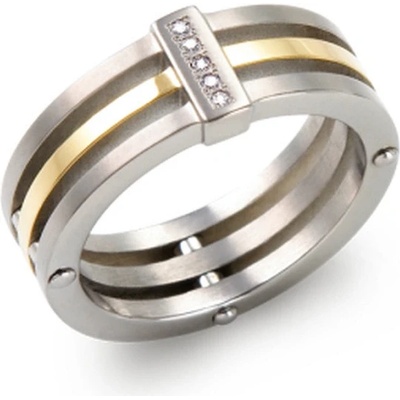 Boccia Titanium Pozlátený titánový prsteň s diamantmi 0126 02