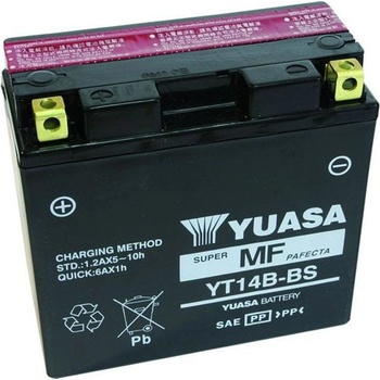Batteria Yuasa YT14B-BS 12A, positivo sinistra