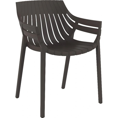 VONDOM SPRITZ plastové zahradní křeslo Tmavě hnědé