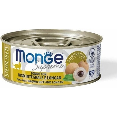 MONGE SUPREME STERILISED tuniak s hnedou ryžou a dračím okom 80 g