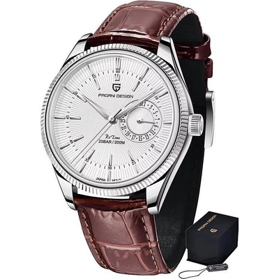 Мъжки часовник Pagani Design Claviole, Кварцов, Естествена кожа, Кафяв / Сребрист (PD-1689-BROWN-SILVER)