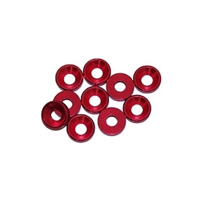 Ultimate Racing 3 mm. alu konické podložky červené 10 ks