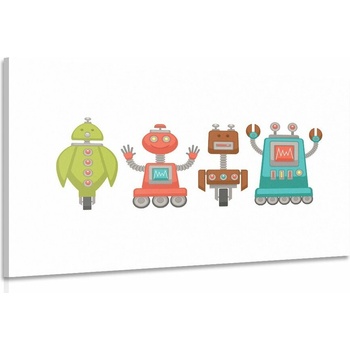 Obraz rodinka robotov