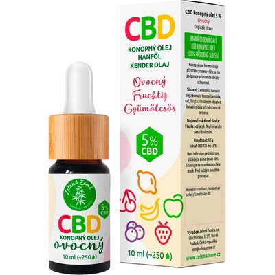 Zelená Země CBD kapky s ovocnou příchutí 5% 10 ml