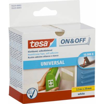 Tesa Samolepicí suchý zip, bílý, obě strany, 2,5m x 20mm (55225-00002-01)