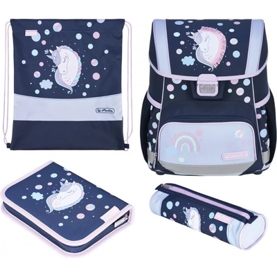 Herlitz Ученически комплект с чанта-раница Loop Plus, заредена, Unicorn Dreams - Herlitz