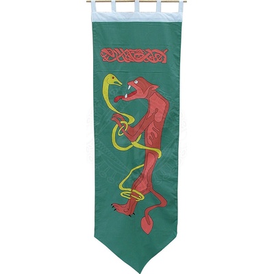 Huptychová Korouhev s keltskými symbolmi, bojujúci had