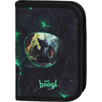 Baagl Училищен пенал еднопатиран Драконе BAAGL | Cheren | Момчешки | UNI