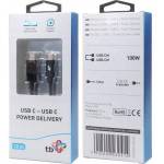 TB Print USB C - USB C Cable 1m with LED Charging Power Indicator (100W)
