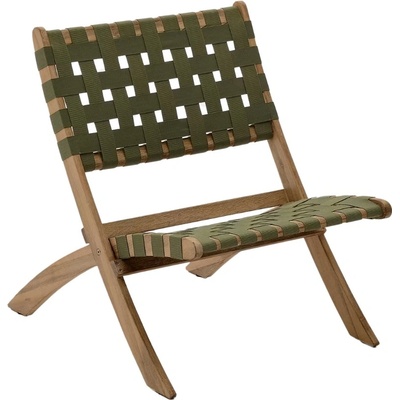 Kave Home Chabeli se zeleným výpletem Akátové skládací zahradní křeslo