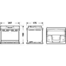 Exide Excell 12V 50Ah 450A EB500