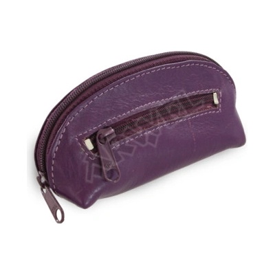 Klíčenka Kožená dvouzipová Arwel 619 0367 ve fialové barvě