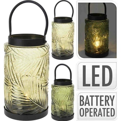 Lucerna ProGarden KO-HZ1952280zele Lucerna stojící s LED žárovkou skleněná 26 cm zelená
