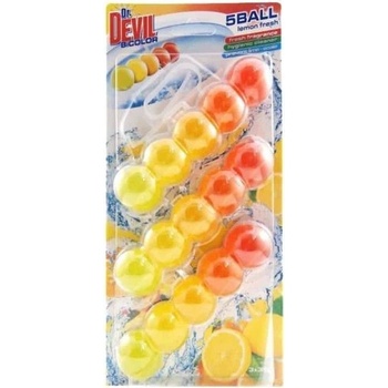 Dr. Devil WC Bicolor 5ball závěsný WC blok Lemon Fresh 3 x 35 g