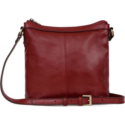 Hexagona kožená crossbody kabelka 113032 2600-carmin červená