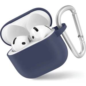 Blueo Калъф за AirPods 4 - Защитен калъф от течен силикон - тъмносин