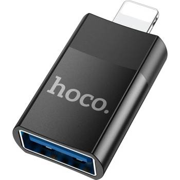 hoco. iPhone 14 Plus / 14 Pro Max / 14 Pro HOCO UA17 адаптер USB гнездо - Lightning, пренос на данни и зареждане, ЧЕРЕН UA17_USB_LIGHTNING (UA17_USB_LIGHTNING)