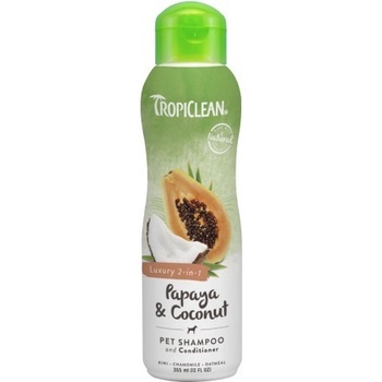 Tropiclean 2 v 1 šampon s kondicionérem papája a kokos 355 ml