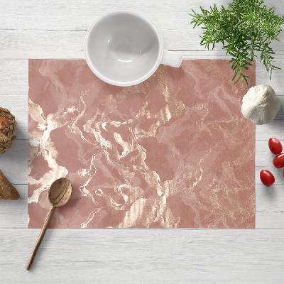 Biante Zamatové prestieranie Isabela IBL-024 Zlatý/dymový mramor na staroružovom 30x40 cm