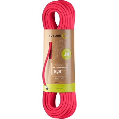 Edelrid Единично въже Edelrid Canary Eco Dry 8, 8 mm Single rope - Pink - размер 30 m (308-0428-0211)