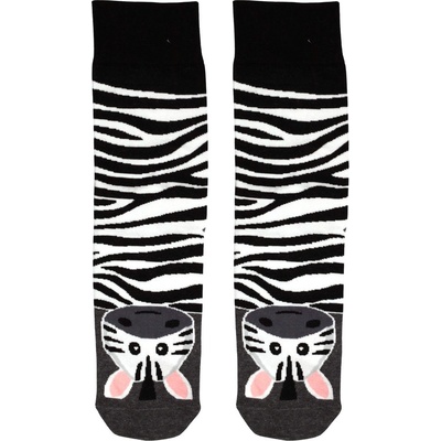 Intenso vysoké veselé dámské ponožky Zebra