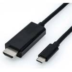 Roline Кабел USB C 3.2 Gen 2 - HDMI, 4K60Hz, M/M, 2 м, черен 11.04. 5841-10 (11.04.5841-10)