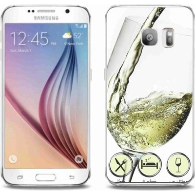 Pouzdro mmCase Gelové Samsung Galaxy S6 Edge - sklenička vína bílé
