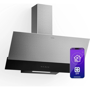 Klarstein Verosteel абсорбатор, Елегантен, минималистичен, мощен, Енергиен клас A, 624 м³/ч, 90 см (UV0890G) (UV0890G)