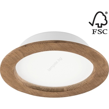 LAMKUR Led вградено осветително тяло woody spot led/16, 5w/230v 4000k орех Ø18, 5 см (la51864)