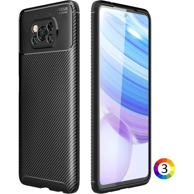 Xiaomi Poco X3 NFC Удароустойчив Carbon Fiber Калъф и Протектор