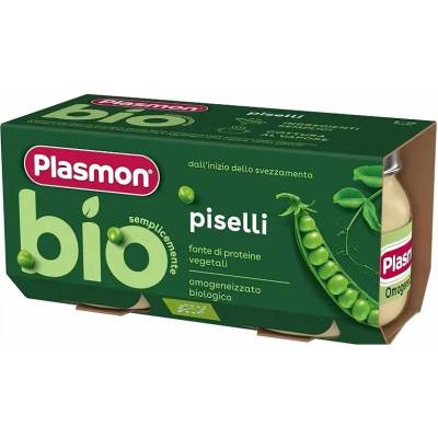 PLASMON Био зеленчуково пюре Plasmon - Грах, 6 м+, 2 х 80 g (1446)