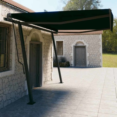 vidaXL Automatická zatahovací markýza se sloupky 4,5 x 3 m antracitová