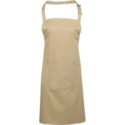 Premier Workwear Pracovná zástera za krk s vreckom PR154 Khaki Pantone 7503 72 x 86 cm