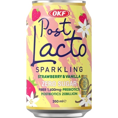 OKF PostLacto Strawberry a Vanilla Drink Zero Sugar 350 ml