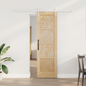 vidaXL Преплъзваща се врата ORKDAL 61 x 198, 5 см Естествено и бяло (3445566)