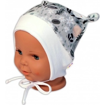 Baby Nellys Kojenecká čepička uzlíček na zavazování Palouček mátová