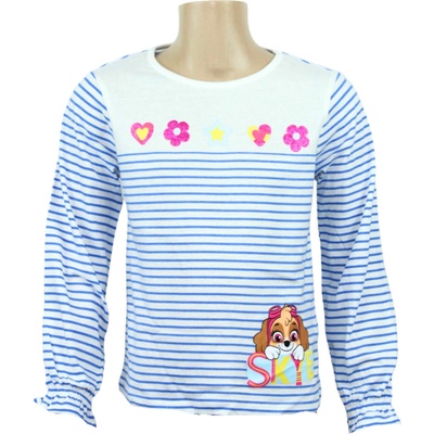 Sun City Dívčí tričko TLAPKOVÁ PATROLA Skye dlouhý rukáv s proužky Bílá – Zboží Dáma