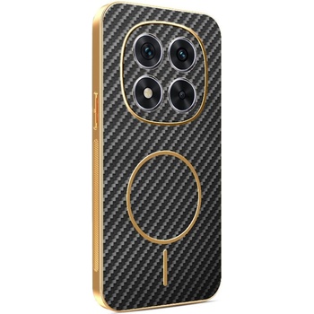 Xiaomi Карбонов Калъф за Xiaomi Poco X7 5G - Електропокритие, TPU, Антиотпечатък, Вграден Магнит, Вкл. Протектор - 3 Цвята