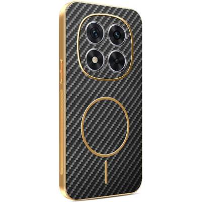 Xiaomi Карбонов Калъф за Xiaomi Poco X7 5G - Електропокритие, TPU, Антиотпечатък, Вграден Магнит, Вкл. Протектор - 3 Цвята