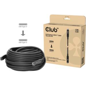 Club 3D Кабел Club 3D - CAC-2580 (USB-C към USB-C, M/M, кабел AOC, 8K60Hz, 10Gbps, 60W, 15 m) (CAC-2580)